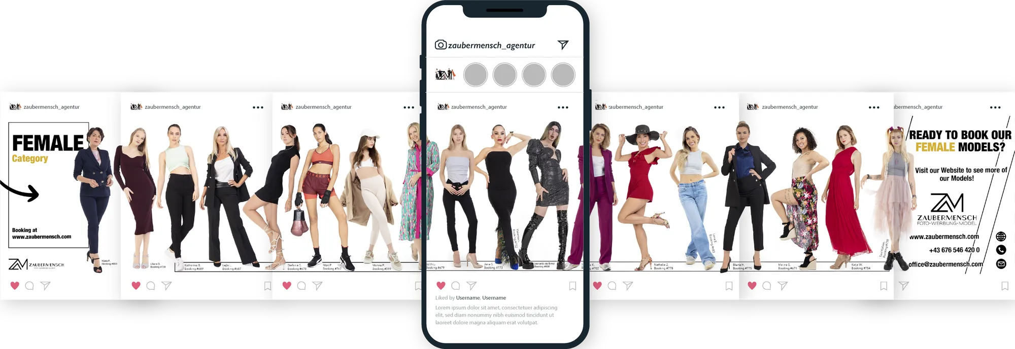 Instagram-Post in mehreren Zuschnitten